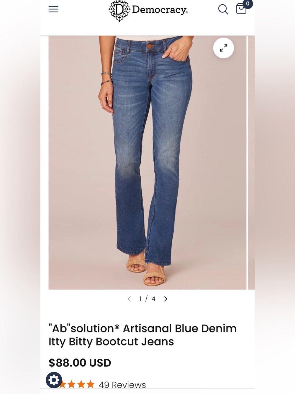 Democracy Women's Artisanal Blue Bootcut Jeans
